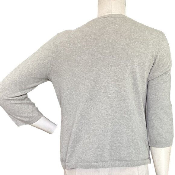 Worth Cotton Blend Snap Cardigan Sweater Pockets Sz M Taupe Beige 214C - Picture 8 of 9